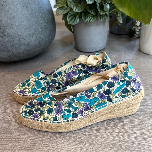 Pare Gabia Espadrille Wedge with Lace-up - Liberty London Floral Print - Size 7 - Picture 6 of 8